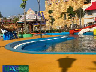 Thi công sân cao su EPDM khu vui chơi quốc tế Đồi Rồng, Đồ Sơn, Quảng Ninh